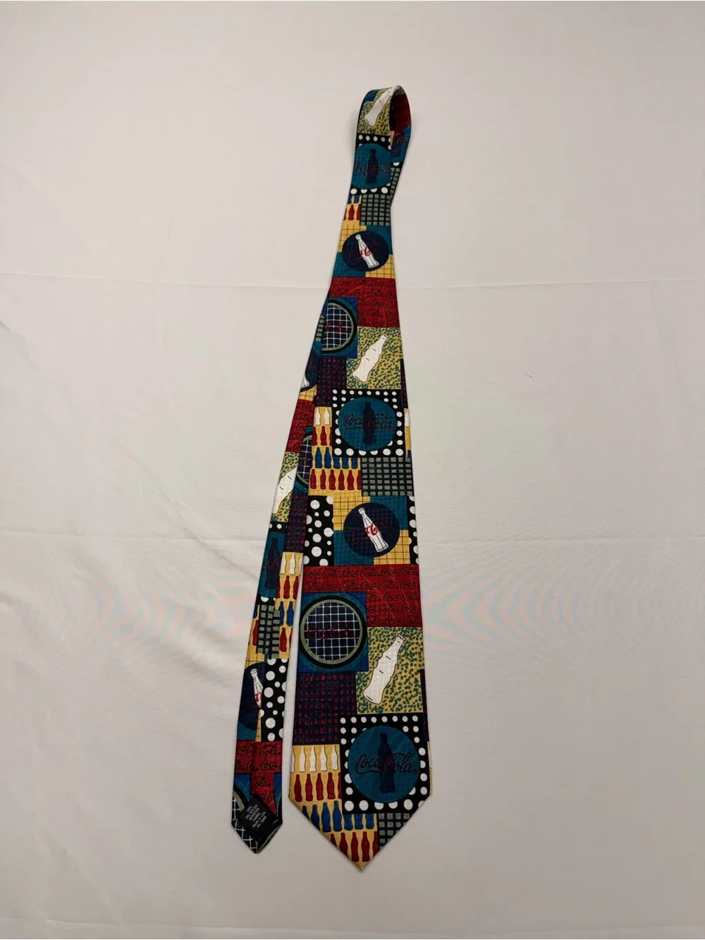 Vintage 90’s Coca-Cola Novelty Necktie Logo Bottle Print Made in USA